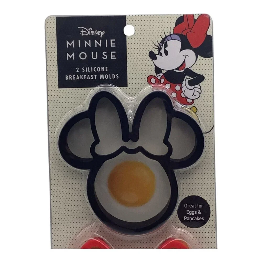 Disney Minnie Mouse 2 Silicone Breakfast Molds Pancakes or Eggs Black & Red 2021